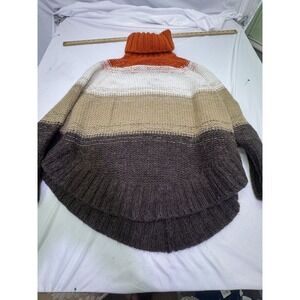 michael michael kors Cable Knit Sweater Turtle Kneck Crop Top Ombré Size Medium